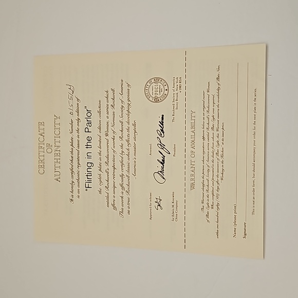 Edwin M Knowles China Co. Flirting in the Parlor Norman Rockwell Porcelain Plate - Picture 7 of 9